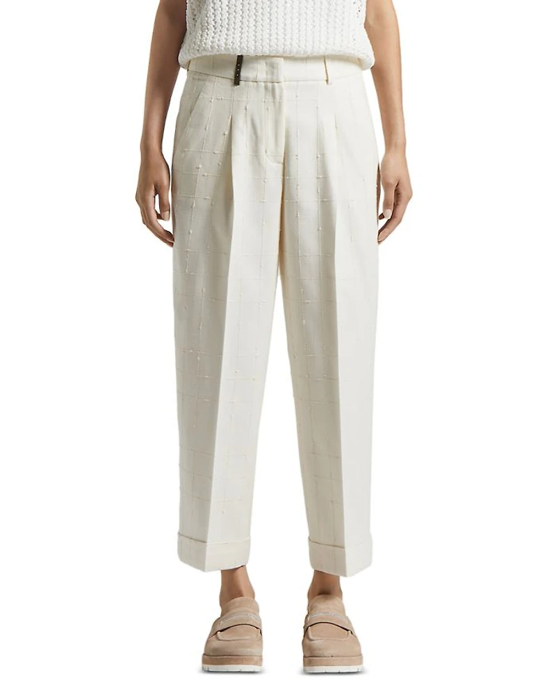 Cuffed Straight Palazzo Pants