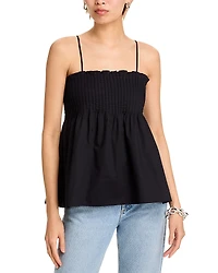 Wayf Asalia Poplin Pleated Top