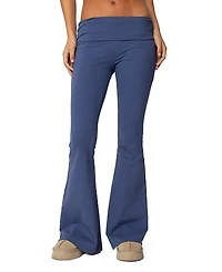 Edikted Aiyana Fold Over Flared Leggings