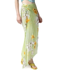 Pinko Ghiandaia Floral Pleated Asymmetric Skirt