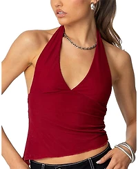 Edikted Rhett Asymmetric Hem Halter Top