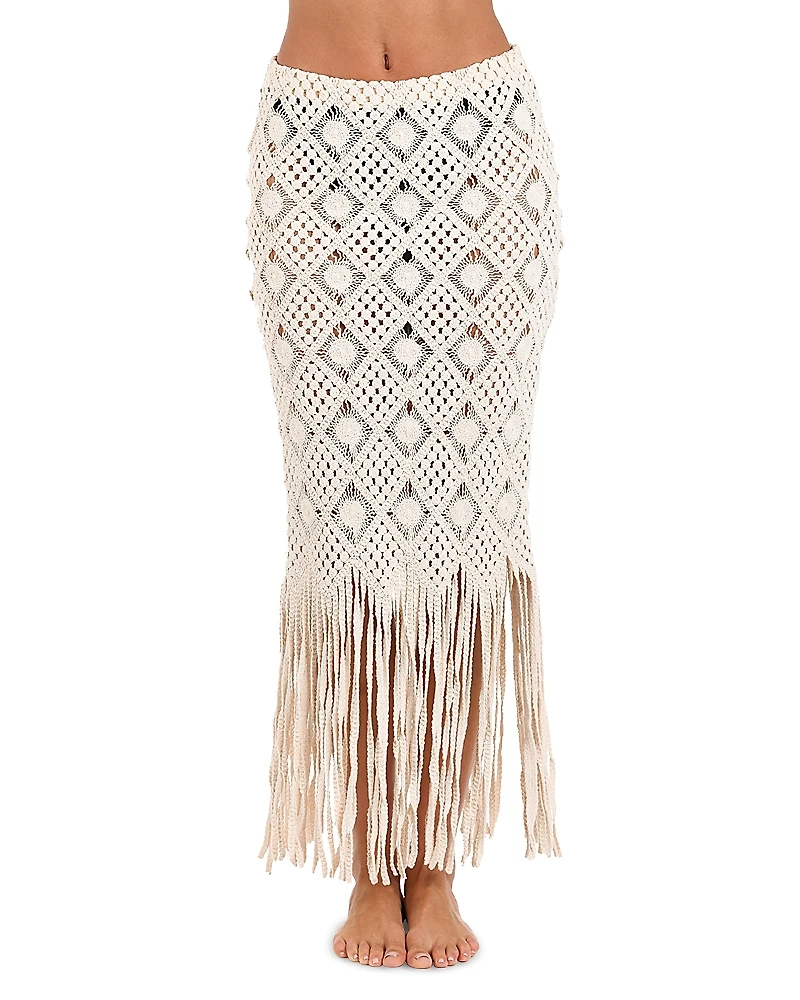 L'Agence Majorie Diamond Crochet Cover Up Skirt