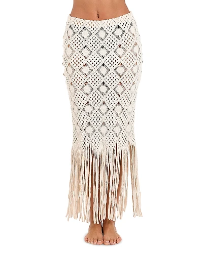 L'Agence Majorie Diamond Crochet Cover Up Skirt
