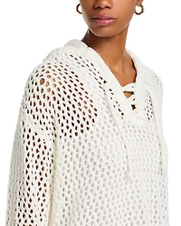 Lace Up Netted Hoodie
