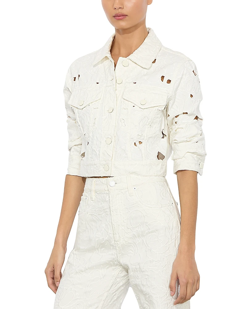 Alice and Olivia Chloe Embroidered Eyelet Jacket