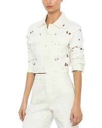 Alice and Olivia Chloe Embroidered Eyelet Jacket