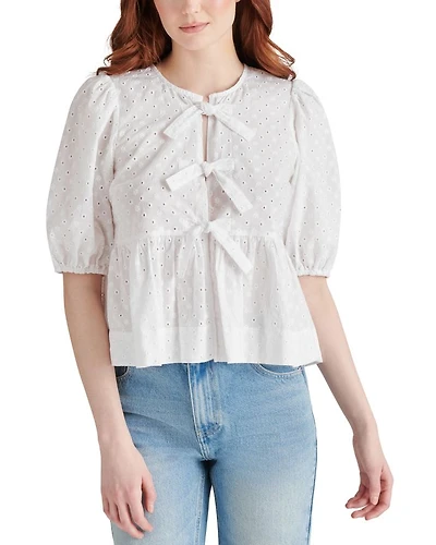 Paula Eyelet Tie Front Top