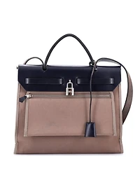 Pre-Owned HERMES Pre-Owned Hermes 31 Herbag Zip Leather and Toile