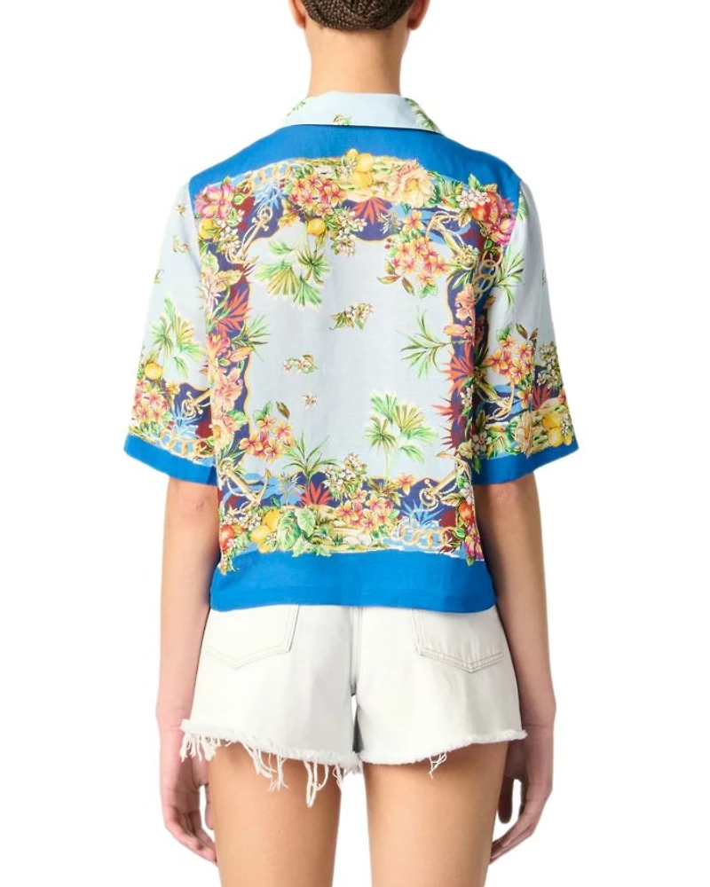 Patterned Cropped Shirt