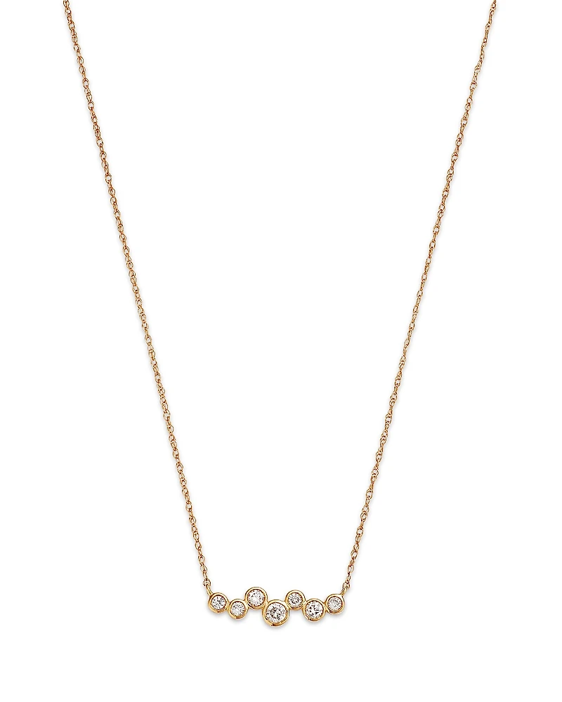 Bloomingdale's Fine Collection Diamond Bezel Scatter Bar Necklace