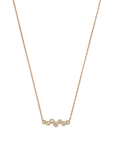 Bloomingdale's Fine Collection Diamond Bezel Scatter Bar Necklace