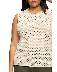 Open Stitch Shell Palm Sweater