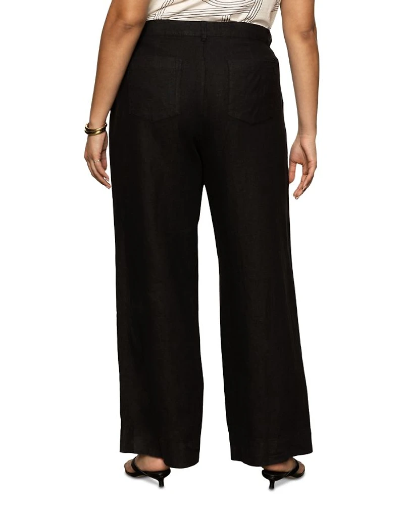 The Linen Marine Wide Leg Pants