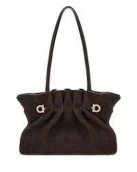 Ferragamo Piercing Suede Corduroy Shoulder Bag