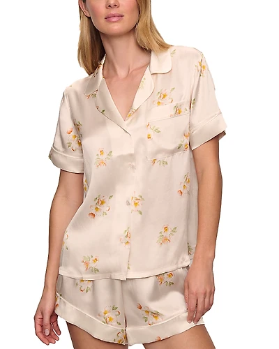 Eberjey Inez Printed Washable Silk Short Pajama Set