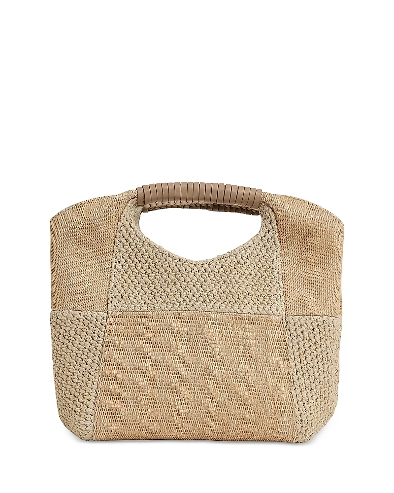 Reiss Rosalie Raffia Double Handle Clutch
