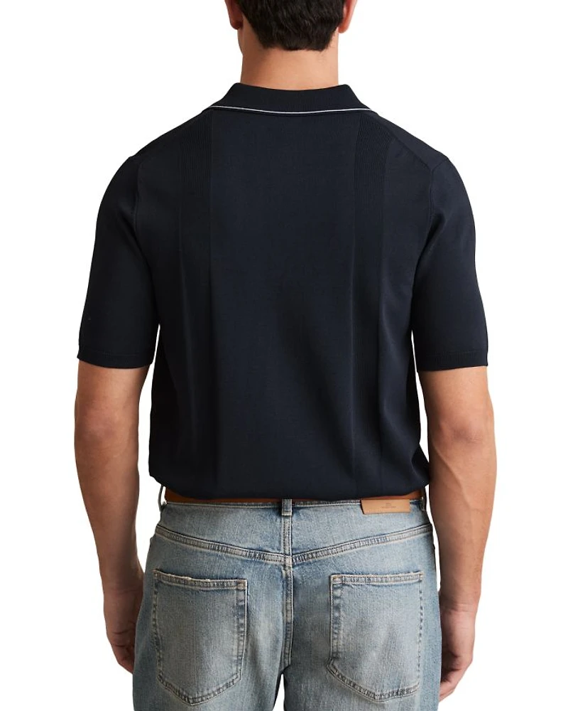 Dunwich Button Through Color Block Tipped Shirt