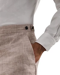 Ashton Linen Check Regular Fit Suit Pants