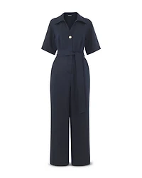Button Front Wrap Jumpsuit