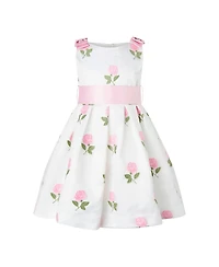 Rachel Riley Girls' Rose Embroidered Organza Dress - Little Kid