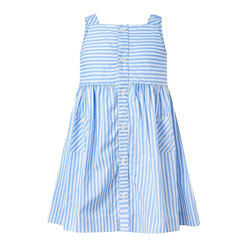 Rachel Riley Girls' Striped Button-Front Sun Dress - Little Kid, Big Kid