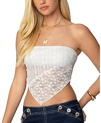 Edikted Sheer LaceHandkerchief Top