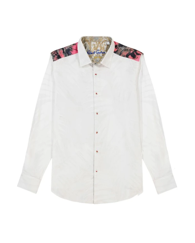 Back Print Long Sleeve Woven Shirt