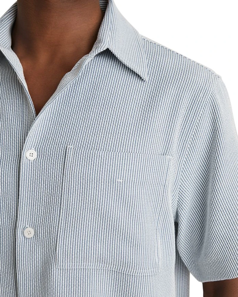 Sensei Short Sleeved Striped Seersucker Regular Fit Shirt