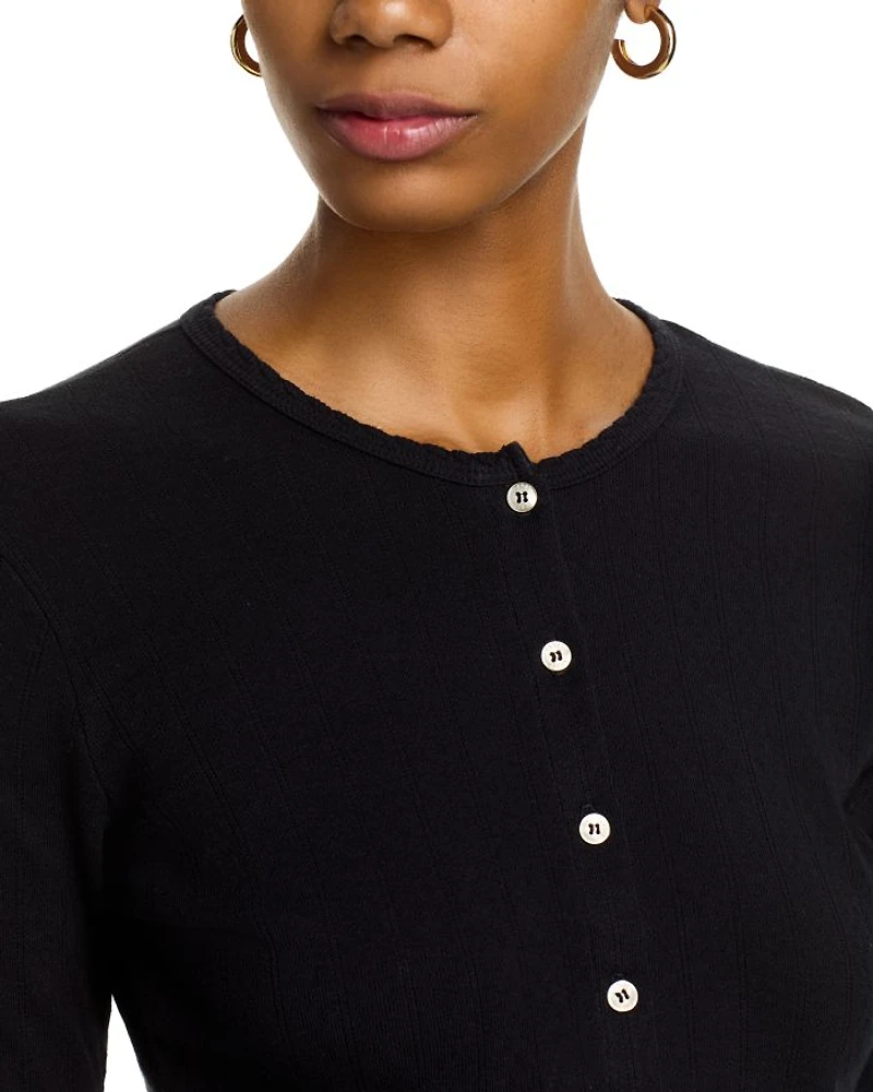 Pointelle Crop Cardigan