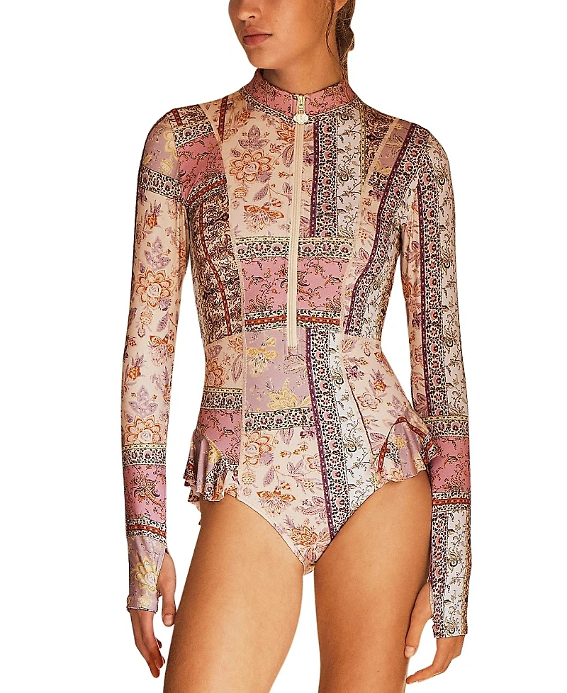 Aur OceA Sontuosa Frill Long Sleeve One Piece