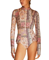 Aur OceA Sontuosa Frill Long Sleeve One Piece