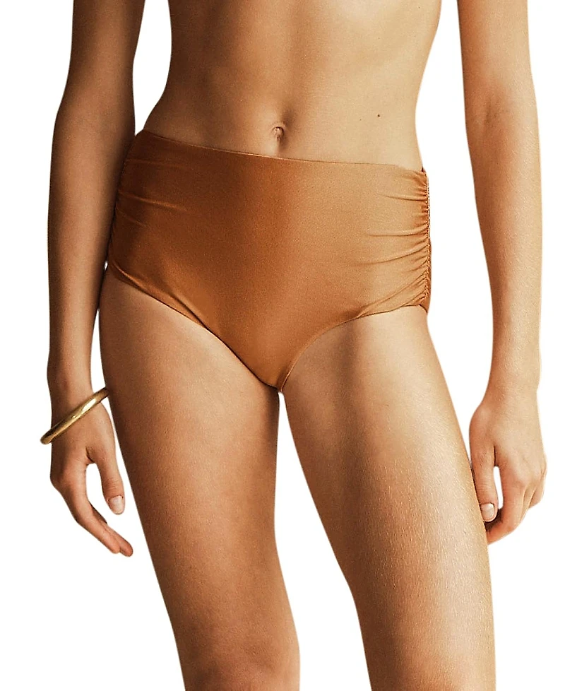 Aur OceA Cammello Gathered Bikini Brief