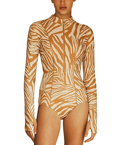 Aur OceA Notae Panelled Long Sleeve One Piece