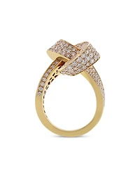 18K Yellow Gold Pavé Interwoven Diamond Ring, 3.5 tcw