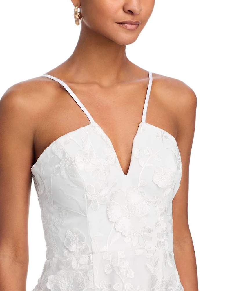 3D Flower Spaghetti Strap Mini Dress - Exclusive