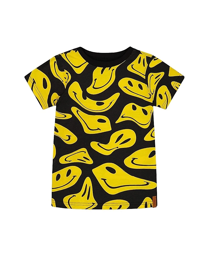 Deux par Deux Boys' Smile Printed Organic Cotton Tee- Little Kid, Big Kid