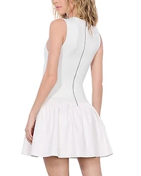 Ella Combo Faux Leather Sleeveless Dress