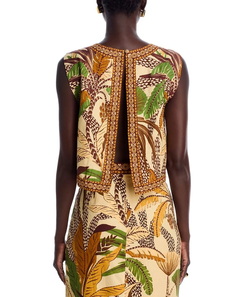 Foliage Sketch Sand Blouse