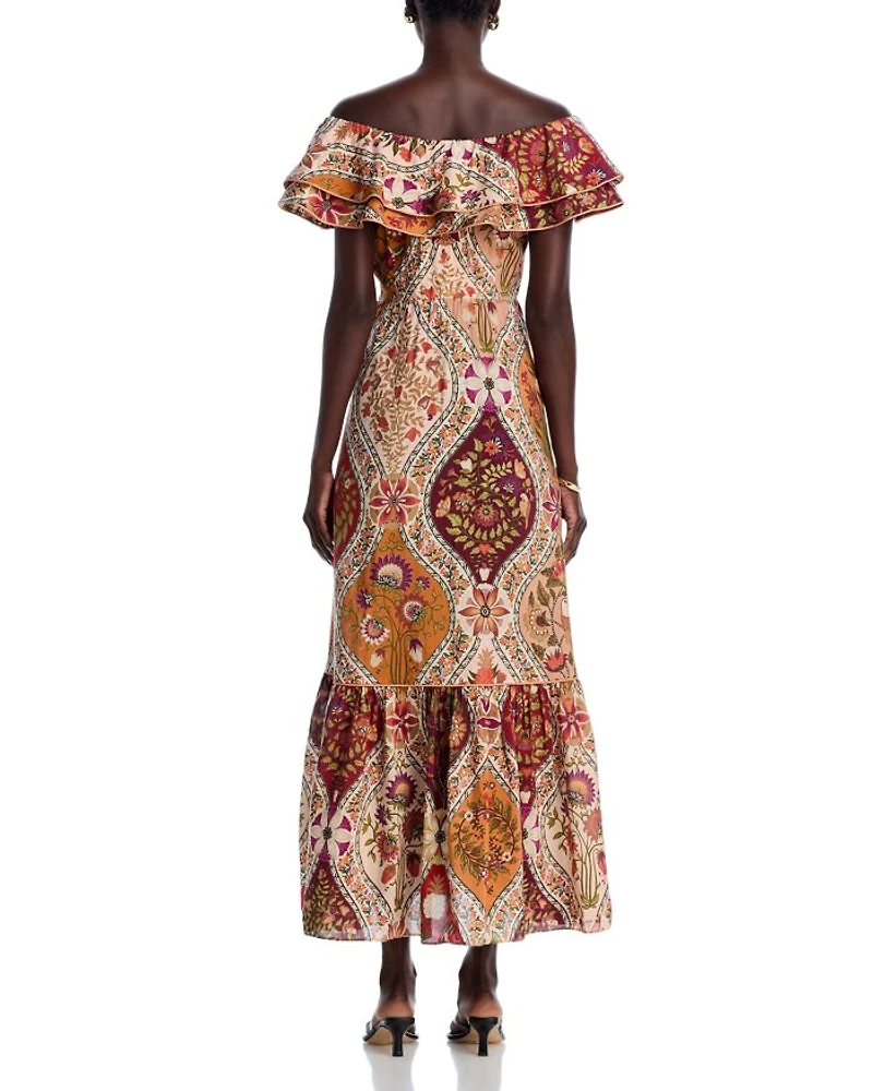 Romantic Nature Off-the-Shoulder Maxi Dress