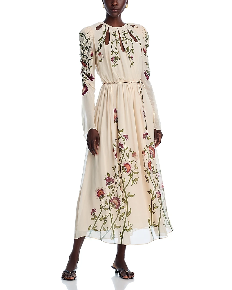 Farm Rio Romantic Nature Long Sleeve Maxi Dress