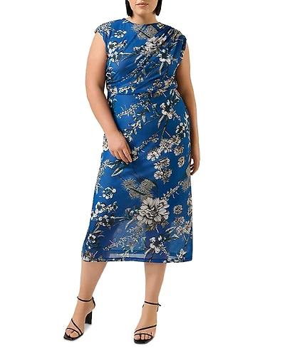 Estelle Plus Elysium Floral Mesh Midi Dress
