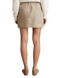 Whip Stitch Linen Mini Skirt