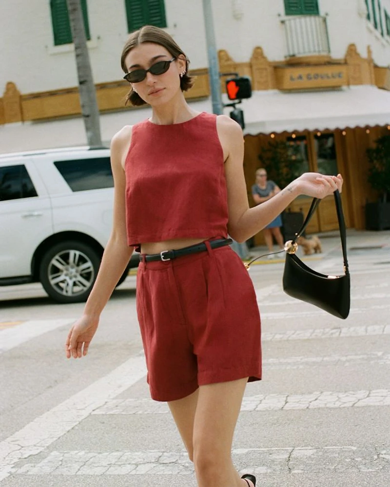 Birdie Linen Blend Walking Shorts