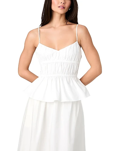 French Connection Poplin Strappy Peplum Top