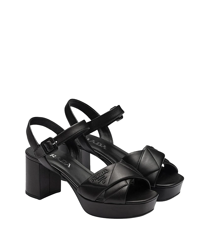 Prada Women's Quilted Nappa Leather Platform Sandals