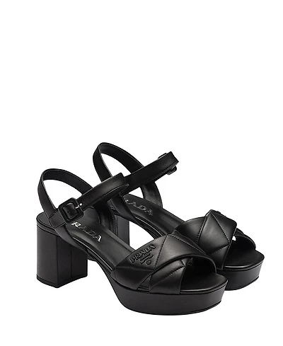 Prada Women's Quilted Nappa Leather Platform Sandals