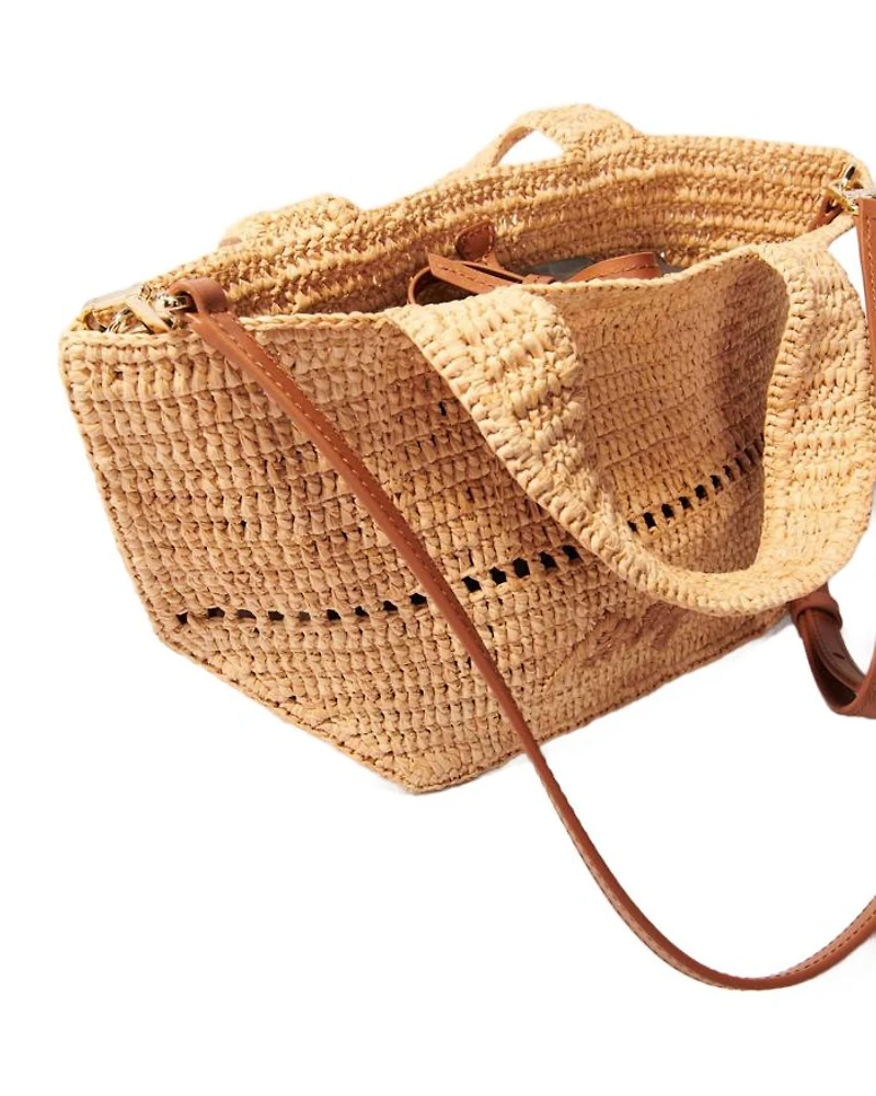 Crocheted Raffia Mini Tote