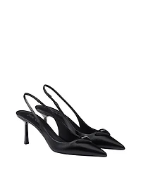 Prada Women's Saffiano Patent Leather Slingback Pumps