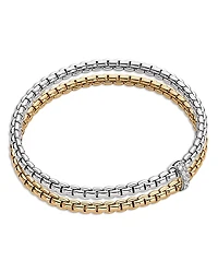 Fope 18K Yellow & White Gold Eka Diamond Rondelle Double Row Flex'it Bracelet