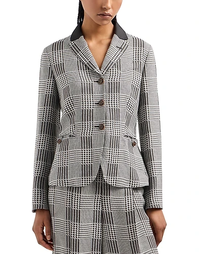 Emporio Armani Multi Patterned Checkered Blazer